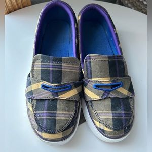 Nike Penny Loafers Yellow Purple Plaid